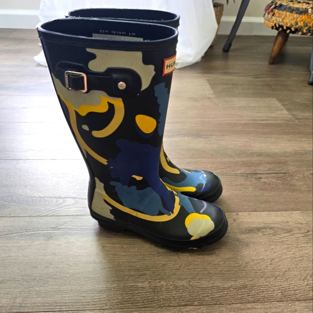 Hunter Tall Rockpool Camo Wellies Big Girl Size 2B